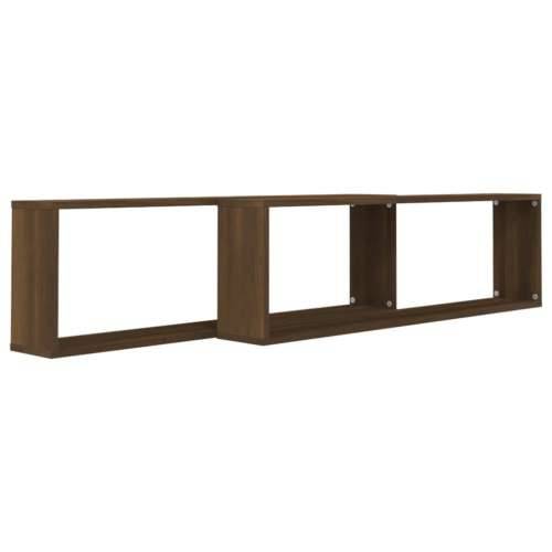 Kockaste zidne police 2 kom boja hrasta 100 x 15 x 30 cm drvene - Smeđi hrast 2 1 Cijena