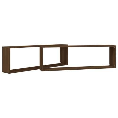 Kockaste zidne police 2 kom boja hrasta 100 x 15 x 30 cm drvene - Smeđi hrast 2 1 Cijena