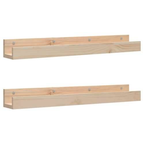 Zidne police 2 kom 80 x 12 x 9 cm od masivne borovine - Prirodna 80 x 12 x 9 cm 1 Cijena