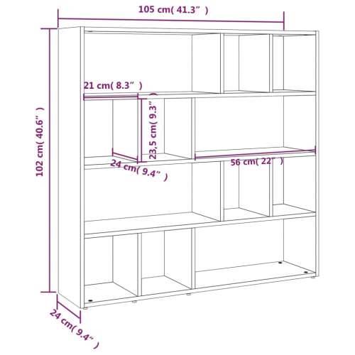 Ormarić za knjige / Paravan - Sobna pregrada boja hrasta 105x24x102 cm - Dimljeni hrast 1 Cijena