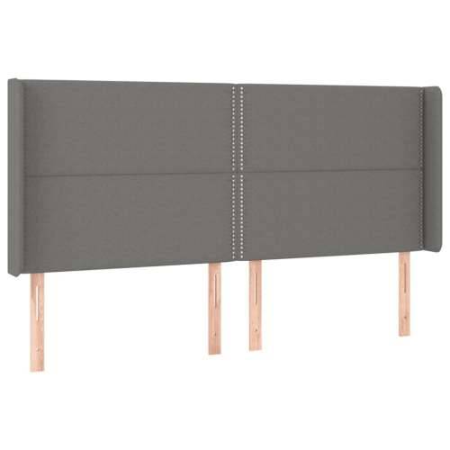 LED uzglavlje tamnosivo 163 x 16 x 118/128 cm od tkanine - Tamno siva 163 x 16 x 118/128 cm 1 Cijena