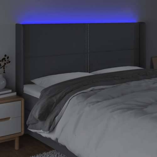 LED uzglavlje tamnosivo 163 x 16 x 118/128 cm od tkanine - Tamno siva 163 x 16 x 118/128 cm 1 Cijena