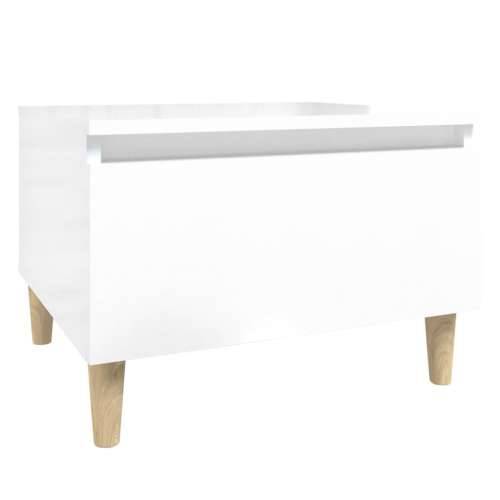 Bočni stolić sjajni bijeli 50 x 46 x 35 cm konstruirano drvo - Visoko sjajno bijela 1 Cijena