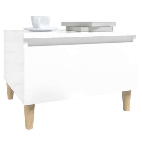 Bočni stolić sjajni bijeli 50 x 46 x 35 cm konstruirano drvo - Visoko sjajno bijela 1 Cijena