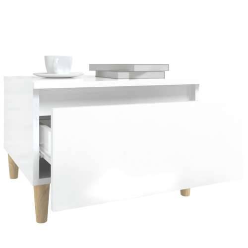 Bočni stolić sjajni bijeli 50 x 46 x 35 cm konstruirano drvo - Visoko sjajno bijela 1 Cijena