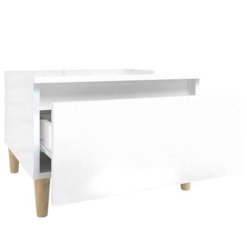 Bočni stolić sjajni bijeli 50 x 46 x 35 cm konstruirano drvo - Visoko sjajno bijela 1 Cijena
