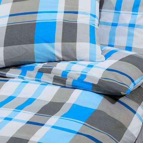 Set posteljine za poplun plavo-sivi 200 x 200 cm pamučni - plava i siva 200 x 200 cm + 65 x 65 cm 1 Cijena