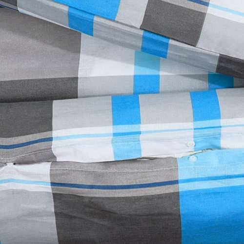 Set posteljine za poplun plavo-sivi 200 x 200 cm pamučni - plava i siva 200 x 200 cm + 65 x 65 cm 1 Cijena