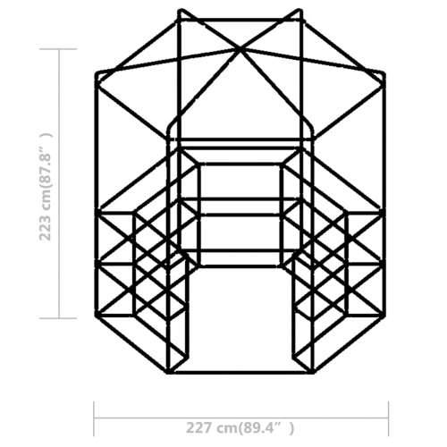 Staklenik s policama čelični 227 x 223 cm Cijena