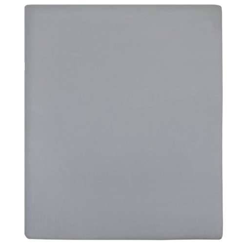 Plahta s gumicom od žerseja siva 90 x 200 cm pamučna - Siva 90 x 200 cm 1 Cijena