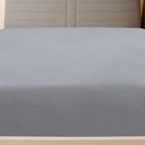 Plahta s gumicom od žerseja siva 90 x 200 cm pamučna - Siva 90 x 200 cm 1 Cijena
