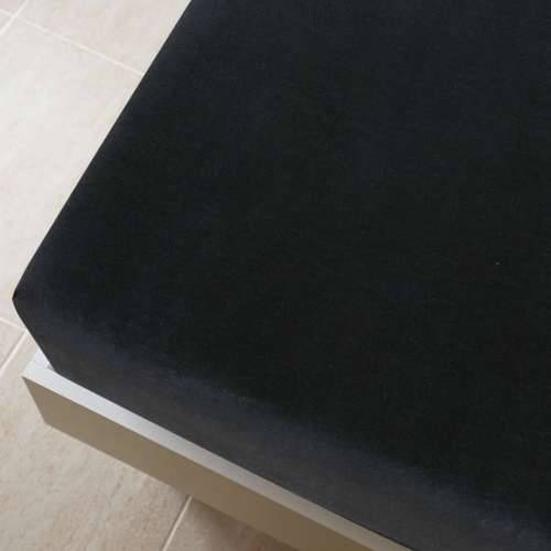 Plahta s gumicom od žerseja crna 90 x 200 cm pamučna - Crna 90 x 200 cm 1 Cijena