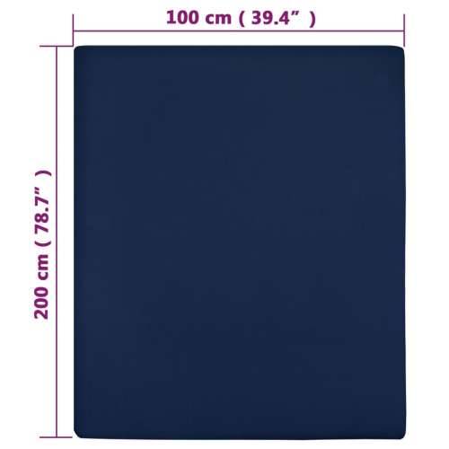 Plahte s gumicom od žerseja 2 kom modre 100 x 200 cm pamučne - Modra 100 x 200 cm 2 Cijena