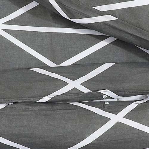 Set posteljine za poplun sivi 140 x 200 cm pamučni200x200  - tamnosiva i bijela 200 x 200 cm + 80 x 80 cm 1 Cijena