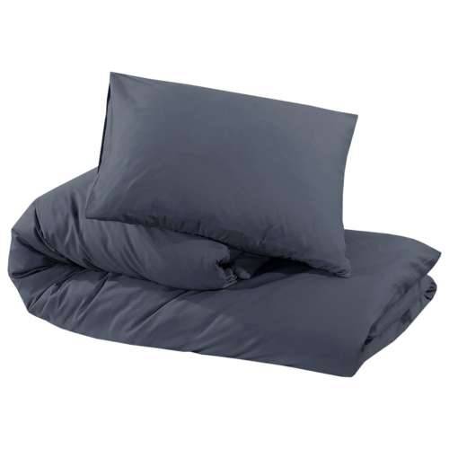 Set posteljine za poplun antracit 240x220 cm pamučni - Antracit 240 x 220 cm + 60 x 70 cm 1 Cijena