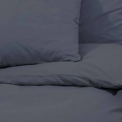 Set posteljine za poplun antracit 240x220 cm pamučni - Antracit 240 x 220 cm + 60 x 70 cm 1 Cijena