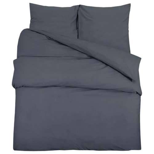 Set posteljine za poplun antracit 200x200 cm pamučni - Antracit 200 x 200 cm + 65 x 65 cm 1 Cijena