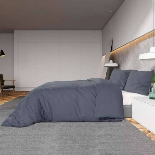 Set posteljine za poplun antracit 200x200 cm pamučni - Antracit 200 x 200 cm + 65 x 65 cm 1 Cijena