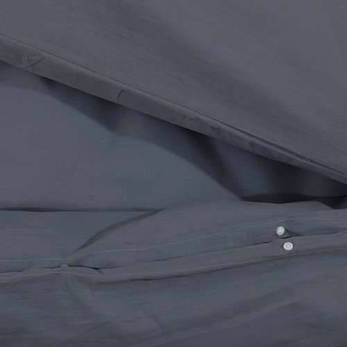 Set posteljine za poplun antracit 200x200 cm pamučni - Antracit 200 x 200 cm + 65 x 65 cm 1 Cijena
