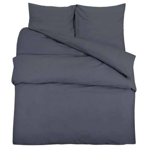 Set posteljine za poplun antracit 200x200 cm pamučni - Antracit 200 x 200 cm + 50 x 75 cm 1 Cijena