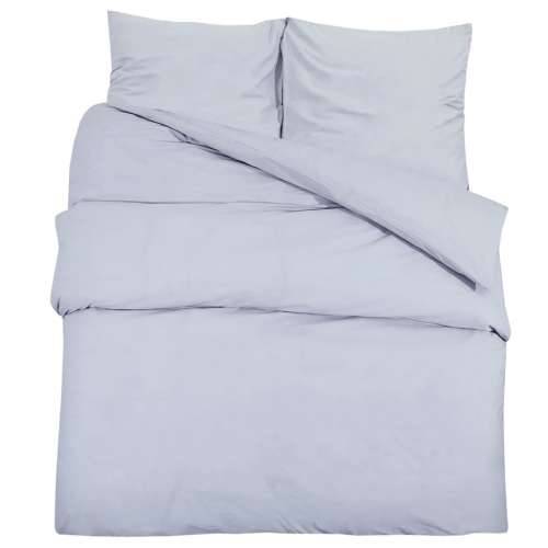 Set posteljine za poplun sivi 240x220 cm pamučni - Siva 240 x 220 cm + 60 x 70 cm 1 Cijena
