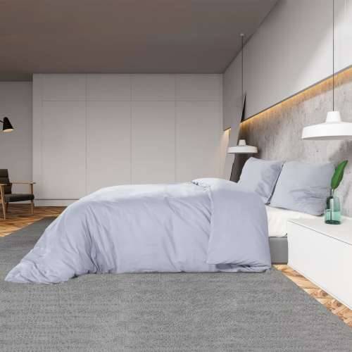 Set posteljine za poplun sivi 240x220 cm pamučni - Siva 240 x 220 cm + 60 x 70 cm 1 Cijena