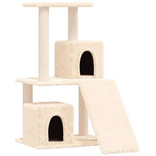 Penjalica za mačke - Kuća za mačke - Grebalica sa stupovima za grebanje krem 82 cm - Krema Cijena