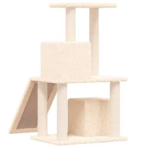 Penjalica za mačke - Kuća za mačke - Grebalica sa stupovima za grebanje krem 82 cm - Krema Cijena