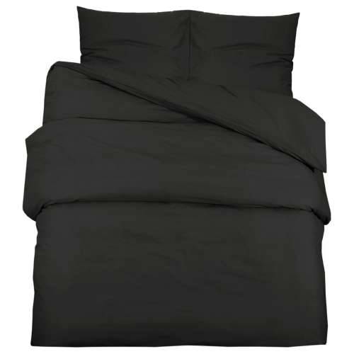 Set posteljine za poplun crni 135 x 200 cm pamučni - Crna 155 x 220 cm + 80 x 80 cm 1 Cijena