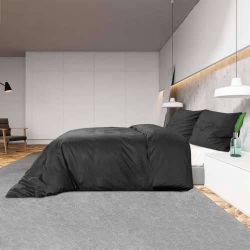 Set posteljine za poplun crni 135 x 200 cm pamučni - Crna 155 x 220 cm + 80 x 80 cm 1 Cijena
