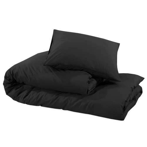 Set posteljine za poplun crni 135 x 200 cm pamučni - Crna 155 x 220 cm + 80 x 80 cm 1 Cijena