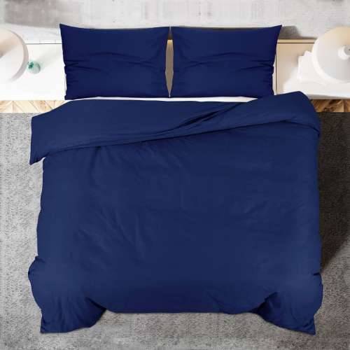 Set posteljine za poplun modri 260x240 cm pamučni - Plava 260 x 240 cm + 65 x 65 cm 1 Cijena