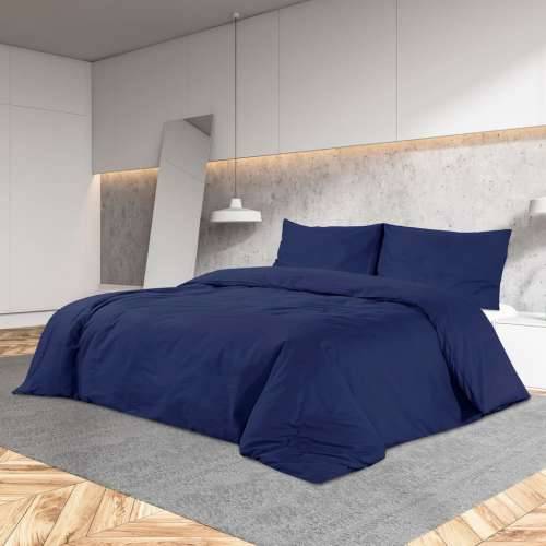 Set posteljine za poplun modra 155x220 cm pamučni - Plava 155 x 220 cm + 80 x 80 cm 1 Cijena