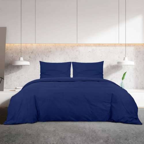Set posteljine za poplun modra 155x220 cm pamučni - Plava 155 x 220 cm + 80 x 80 cm 1 Cijena