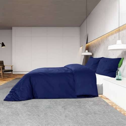 Set posteljine za poplun modra 155x220 cm pamučni - Plava 155 x 220 cm + 80 x 80 cm 1 Cijena