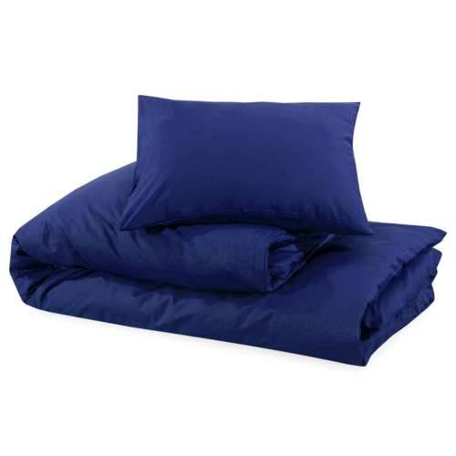 Set posteljine za poplun modra 155x220 cm pamučni - Plava 155 x 220 cm + 80 x 80 cm 1 Cijena