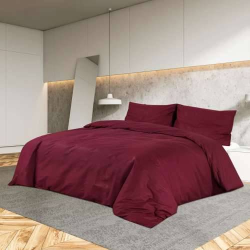 Set posteljine za poplun bordo 225x220 cm pamučni - Crvena 225 x 220 cm + 50 x 75 cm 1 Cijena