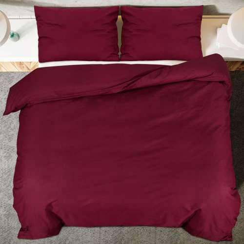 Set posteljine za poplun bordo 225x220 cm pamučni - Crvena 225 x 220 cm + 50 x 75 cm 1 Cijena