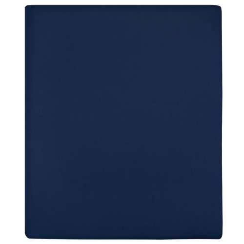 Plahta s gumicom od žerseja modra 180x200 cm pamučna - Modra 180 x 200 cm 1 Cijena