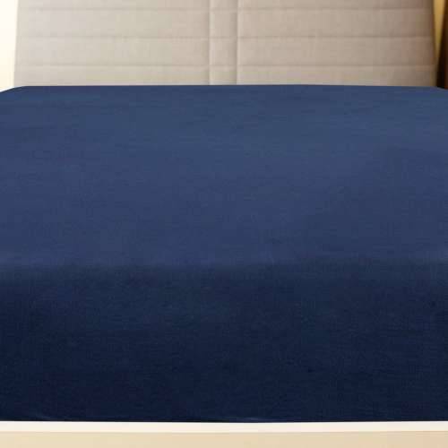 Plahta s gumicom od žerseja modra 180x200 cm pamučna - Modra 180 x 200 cm 1 Cijena