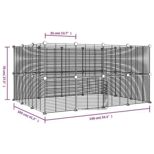 Kavez za ljubimce s 28 panela i vratima crni 35 x 35 cm čelični Cijena