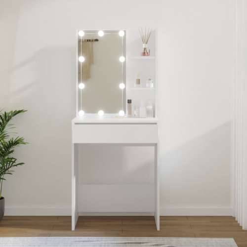 Toaletni stolić s LED svjetlima bijeli 60x40x140 cm Cijena