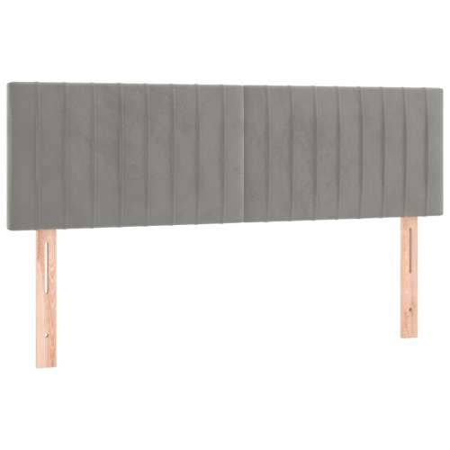 Krevet s oprugama i madracem svjetlosivi 140x200 cm baršunasti - Svjetlosiva 140 x 200 cm Okomite pruge Cijena