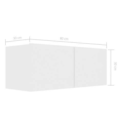 8-dijelni set TV ormarića bijeli od konstruiranog drva - Bijela 1 80 cm Cijena