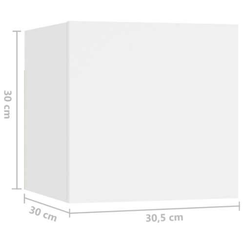 8-dijelni set TV ormarića bijeli od konstruiranog drva - Bijela 1 80 cm Cijena