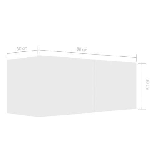8-dijelni set TV ormarića bijeli od konstruiranog drva - Bijela 8 80 cm Cijena