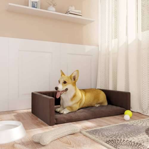 Krevet za pse za prtljažnik smeđi 70x45 cm s izgledom platna Cijena