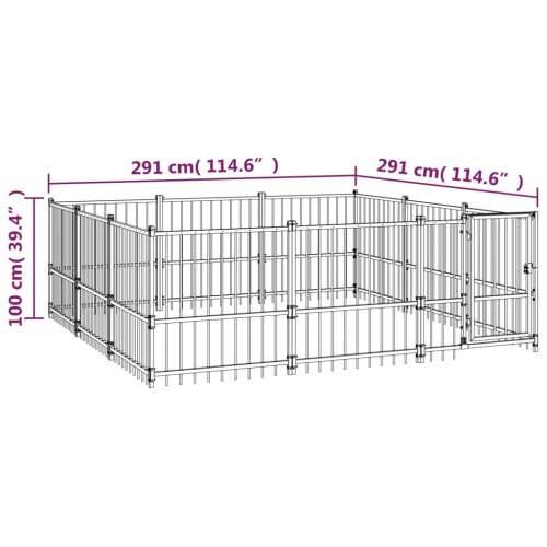 Vanjski kavez za pse čelični 8,47 m² Cijena