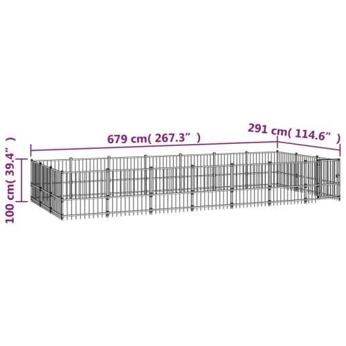 Vanjski kavez za pse čelični 19,76 m² Cijena