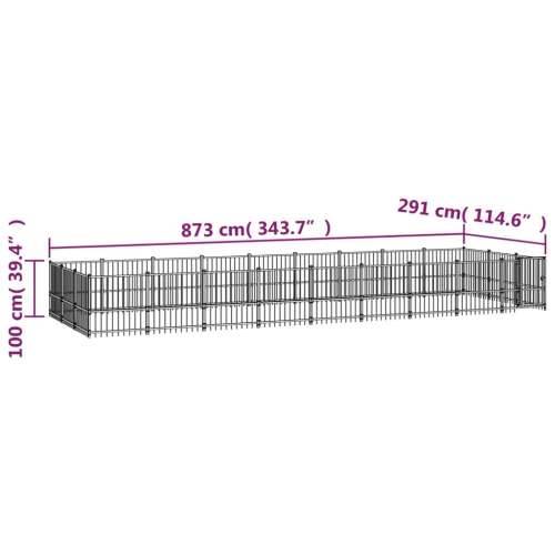 Vanjski kavez za pse čelični 25,4 m² Cijena